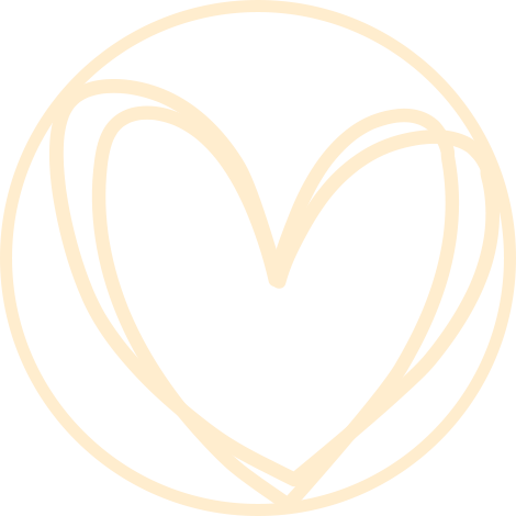 Outline icon of a heart shape in a circle.